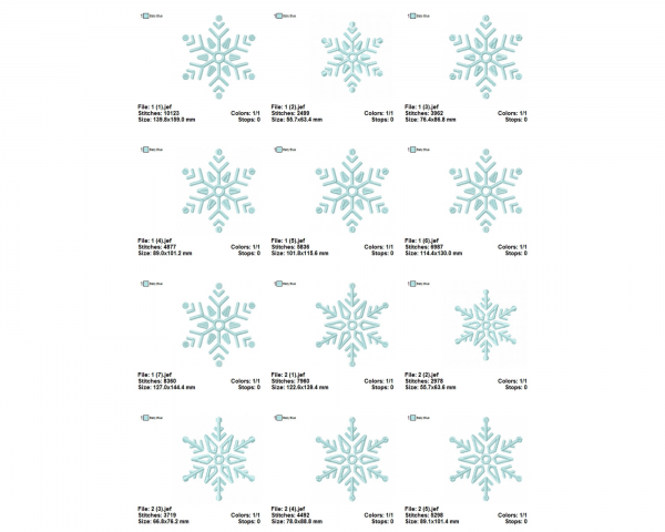 Winter Snow Flakes Machine Embroidery Designs-6 Types-7 Sizes-instant download
