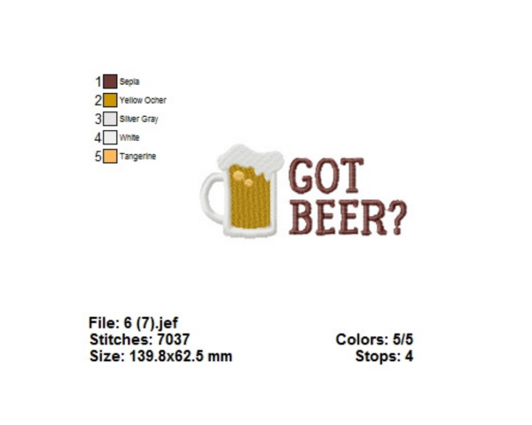 Got Beer Quotes Machine Embroidery Designs-1 Size-instant download