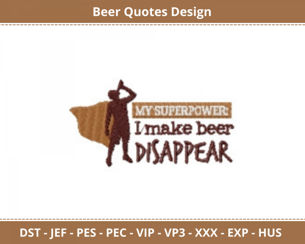 Beer Quotes Machine Embroidery Designs-1 Size-instant download
