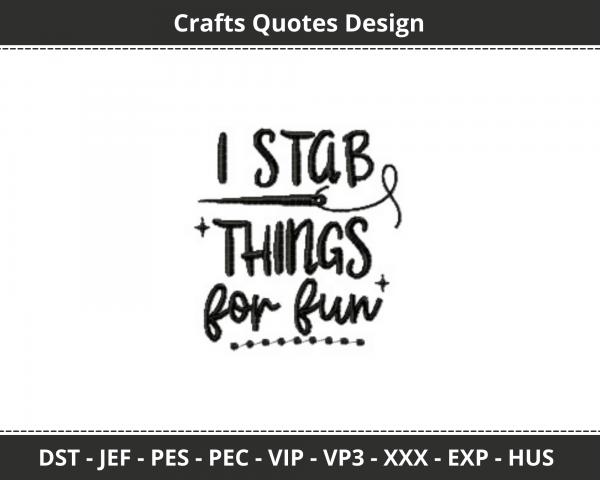 Crafts Quotes Machine Embroidery Design	