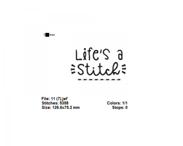 Life’s a Stitch Quotes Machine Embroidery Designs-1 Size-instant download