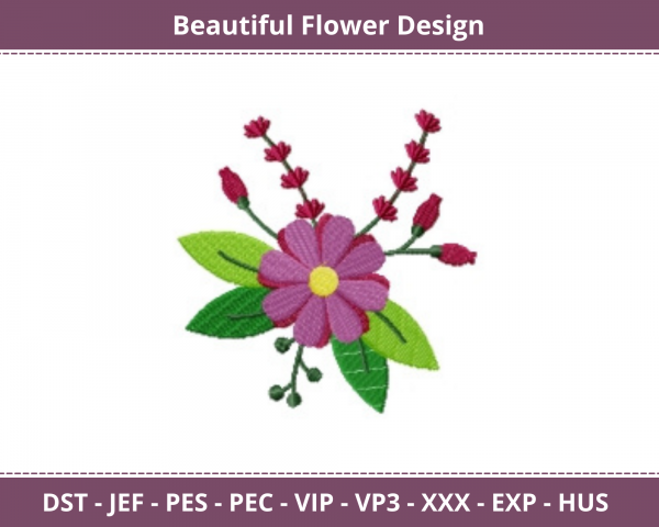 Beautiful Flower Machine Embroidery Design