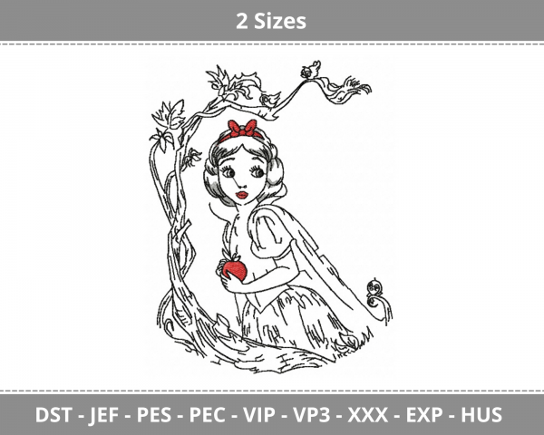 Disney Princess Machine Embroidery Designs-2 Sizes-instant download