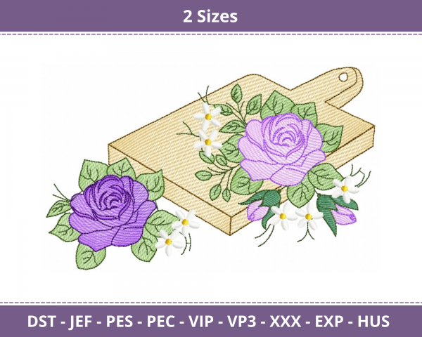 Rose Flower Machine Embroidery Designs-2 Sizes-instant download