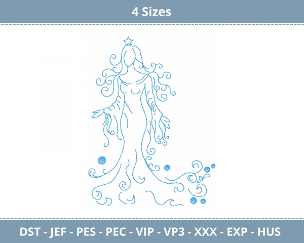 Mermaid Machine Embroidery Designs-4 Sizes-instant download