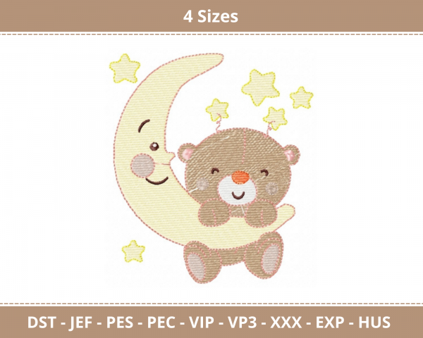 Cute Teddy Bear Machine Embroidery Designs-4 Sizes-instant download