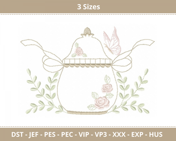 Flower Pot Machine Embroidery Designs-3 Sizes-instant download