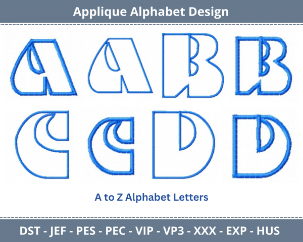 Applique Alphabet Machine Embroidery Designs