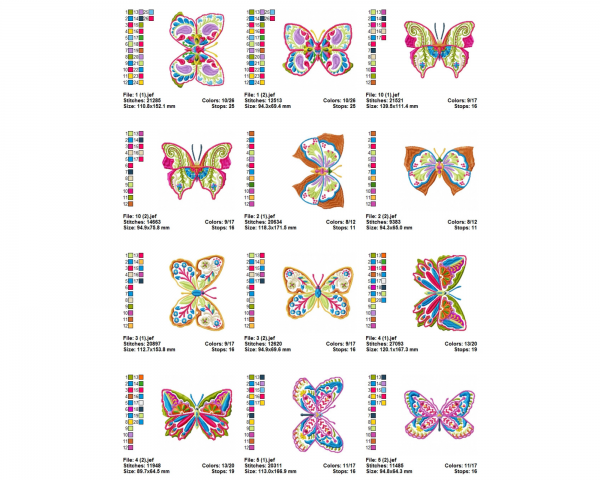 Creative Butterfly Machine Embroidery Designs-10 Types-2 Sizes-instant download