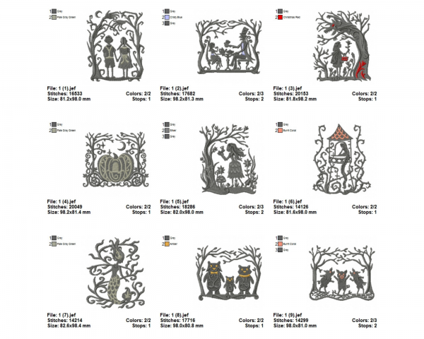 Halloween Machine Embroidery Designs-9 Types-1 Size-instant download