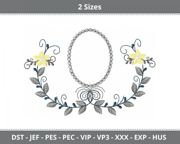 Creative Royal Frame Machine Embroidery Designs-2 Sizes-instant download