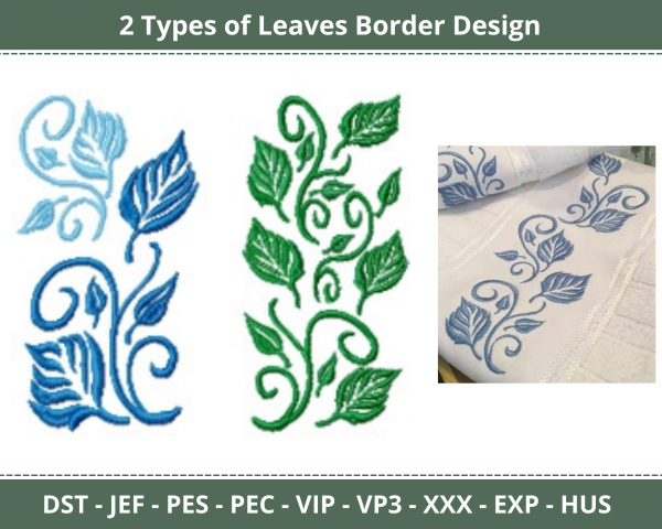 Leaves Border Machine Embroidery Designs-2 Types-1 Size-instant download
