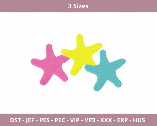 Colorful Starts Machine Embroidery Designs-3 Sizes-instant download