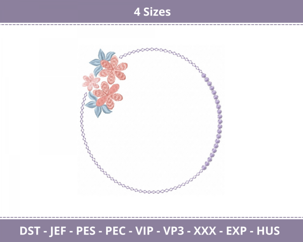 Flower Frames Machine Embroidery Designs-4 Sizes-instant download