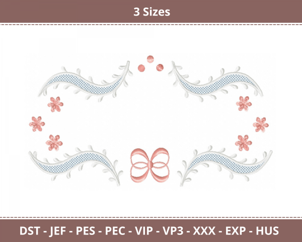 Floral Border Machine Embroidery Designs-3 Sizes-instant download