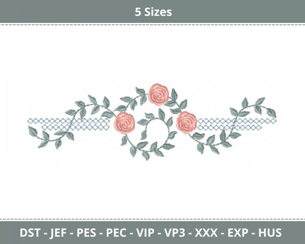 Fantastic Floral Border Machine Embroidery Designs-5 Sizes-instant download