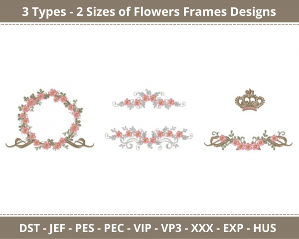 Flowers Frames Machine Embroidery Designs