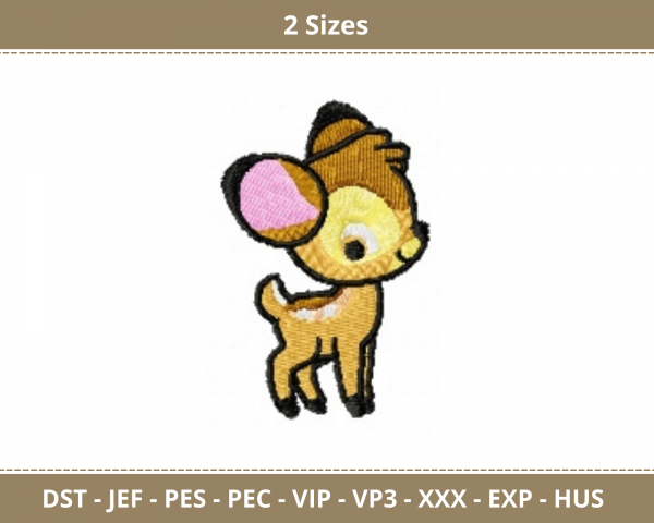 Little Bambi Machine Embroidery Designs-2 Sizes-instant download