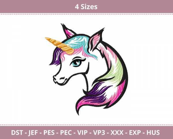 Unicorn Horse Machine Embroidery Designs-4 Sizes-instant download