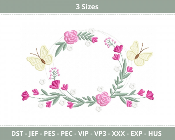Floral Frames Machine Embroidery Designs-3 Sizes-instant download