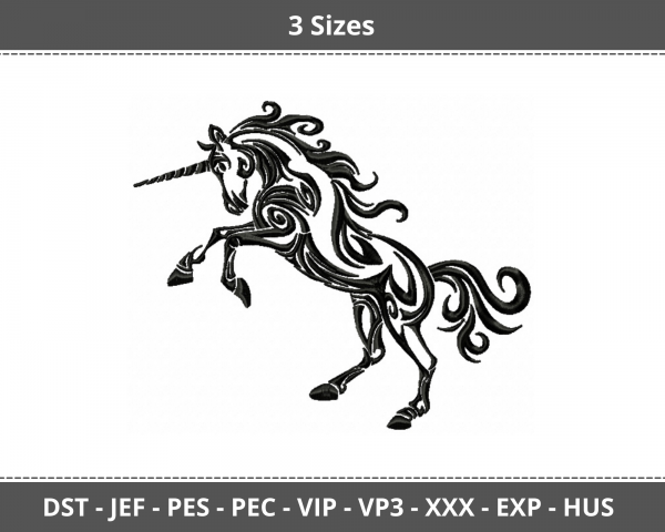 Unicorn Horse Machine Embroidery Designs-3 Sizes-instant download