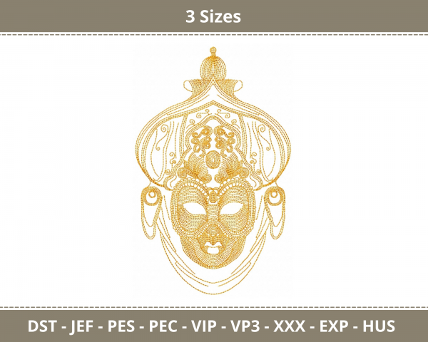 Creative Mask Machine Embroidery Designs-3 Sizes-instant download