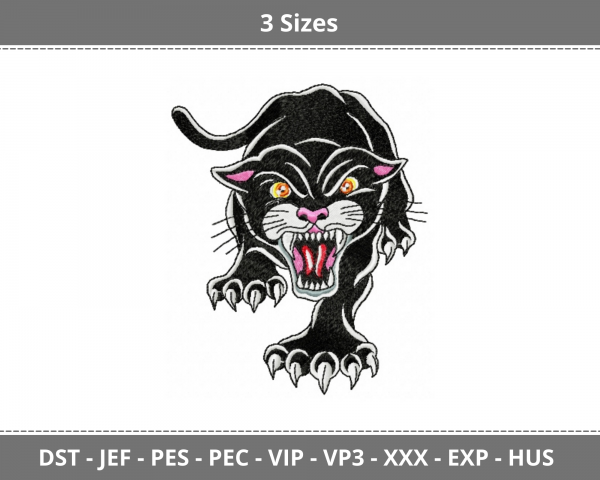 Black Panther Machine Embroidery Designs-3 Sizes-instant download