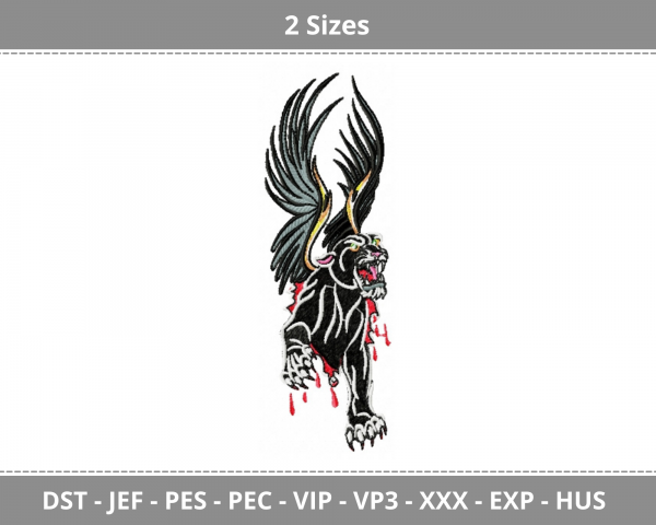 Black Panther Machine Embroidery Designs-2 Sizes-instant download