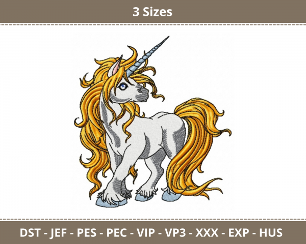 Unicorn Horse Machine Embroidery Designs-3 Sizes-instant download