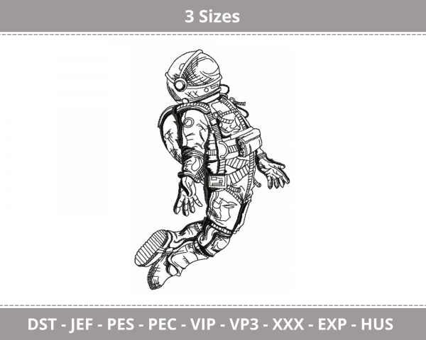 Cosmonaut Machine Embroidery Designs-3 Sizes-instant download