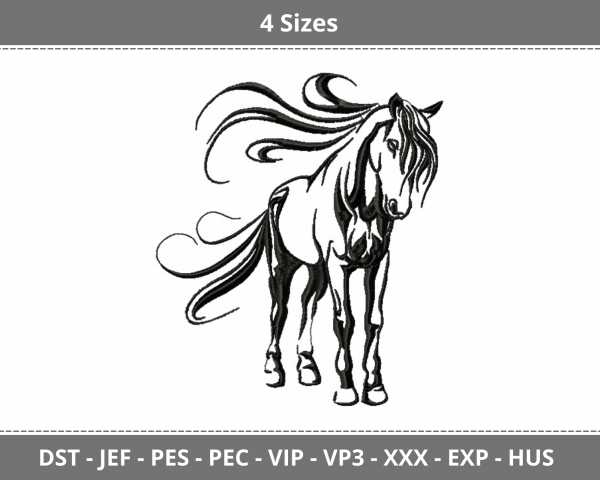 Horse Machine Embroidery Designs-4 Sizes-instant download
