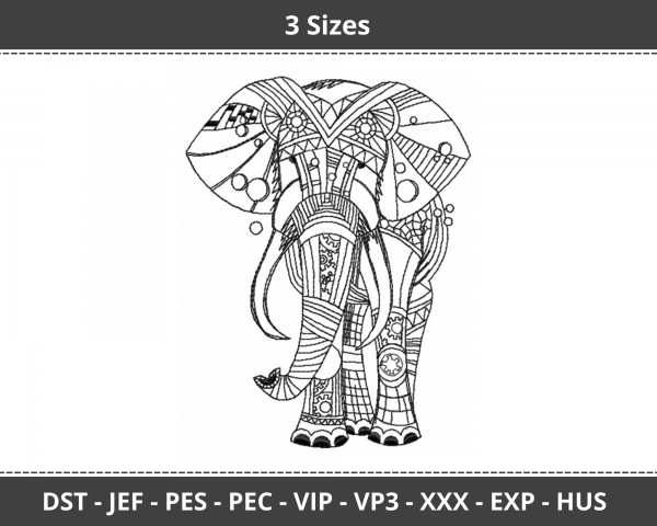 Elephant Machine Embroidery Designs