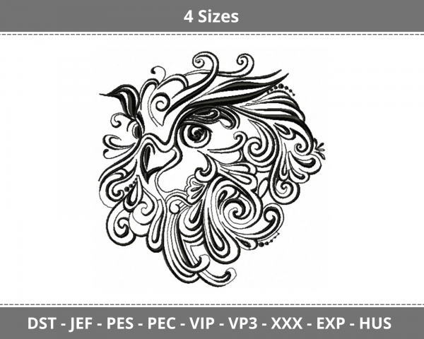 Owl Face Machine Embroidery Designs-4 Sizes-instant download