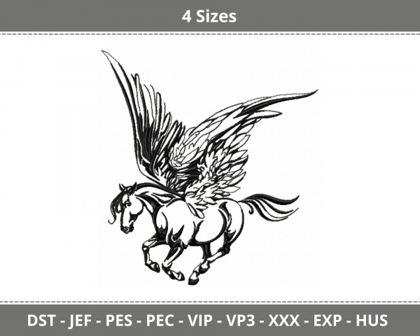 Pegasus Machine Embroidery Designs-4 Sizes-instant download