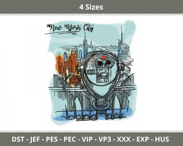 New York City Machine Embroidery Designs-4 Sizes-instant download
