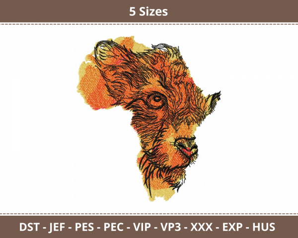 African Animal Machine Embroidery Designs-5 Sizes-instant download