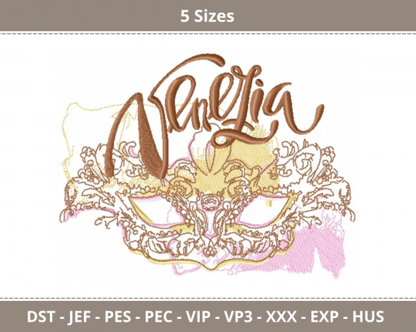 Creative Mask Machine Embroidery Designs-5 Sizes-instant download