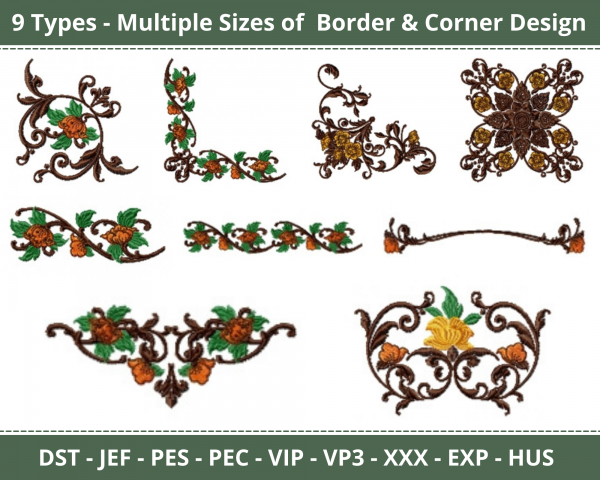 Border & Corner Machine Embroidery Designs