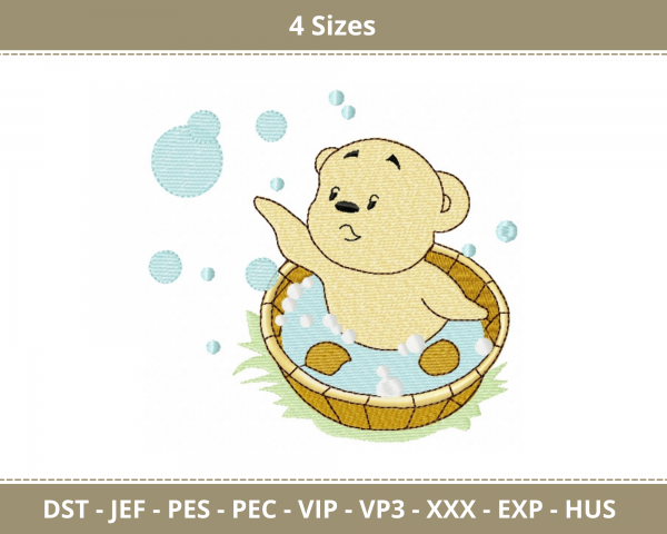 Teddy Bear Machine Embroidery Designs-4 Sizes-instant download