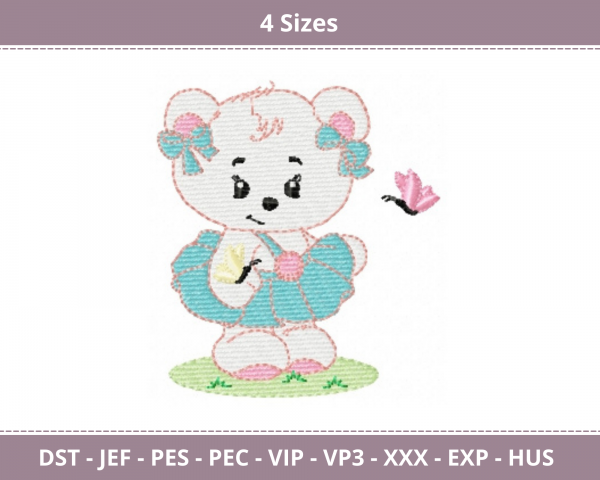 Cute Girl Machine Embroidery Designs-4 Sizes-instant download