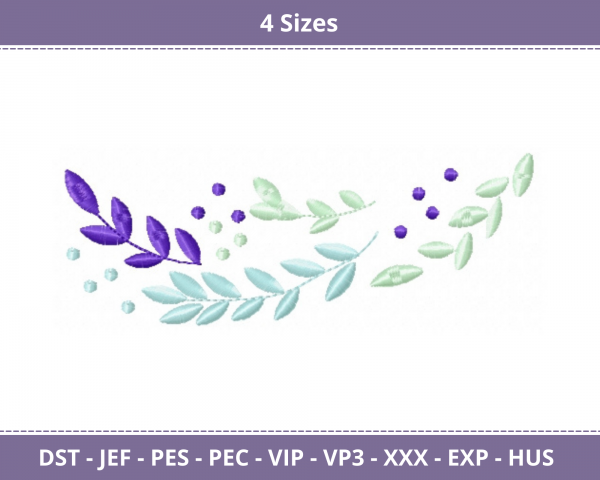 Dashing Leaves Machine Embroidery Designs-4 Sizes-instant download