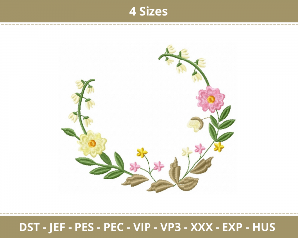 Flower Frame Machine Embroidery Designs-4 Sizes-instant download