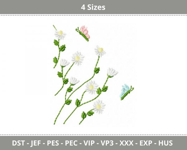 Decorative Flower Machine Embroidery Designs-4 Sizes-instant download