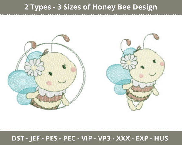 Honey Bee Machine Embroidery Designs