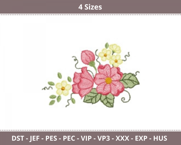 Creative Flowers Machine Embroidery Designs-4 Sizes-instant download