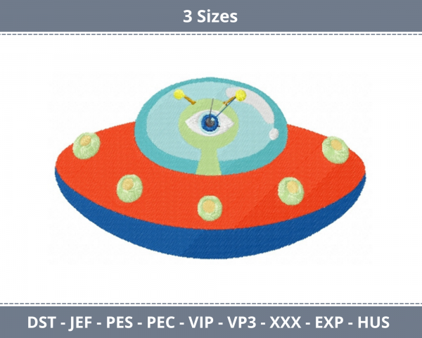 Space Ship Concept Machine Embroidery Designs-3 Sizes-instant download