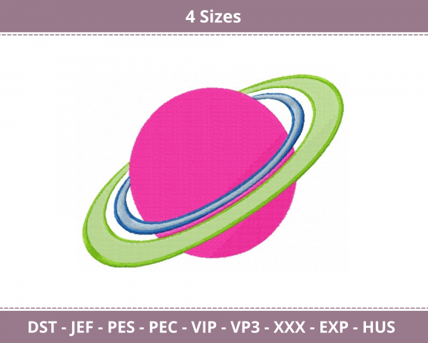 Planet Machine Embroidery Designs-4 Sizes-instant download