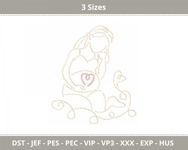 Pregnant Woman Machine Embroidery Designs-3 Sizes-instant download