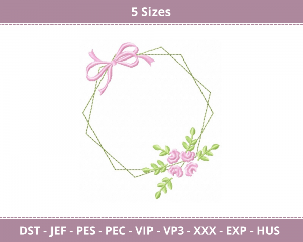 Floral Frame Machine Embroidery Designs-5 Sizes-instant download