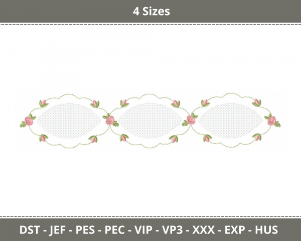 Rose Floral Border Machine Embroidery Designs